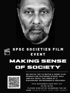 'making sense of society' event poster